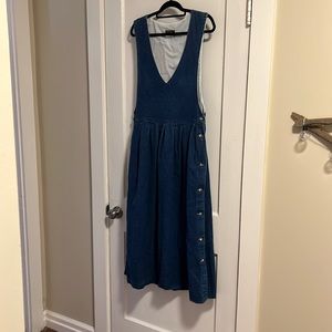 Vintage 80s Denim Jumper Dress 14